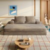 86.6" Fluffy Chenille Multifunctional Convertible Sofa Bed with 2 Backrests & 2 Pillows - 3 of 4