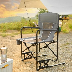 ALEXOUN Outdoor Camping Lounge Chair Portable Folding Chair with Solid,Durable Armrests,Drink Holder & Comfortable,Backrest 250 lbs Capacity - 1 of 4