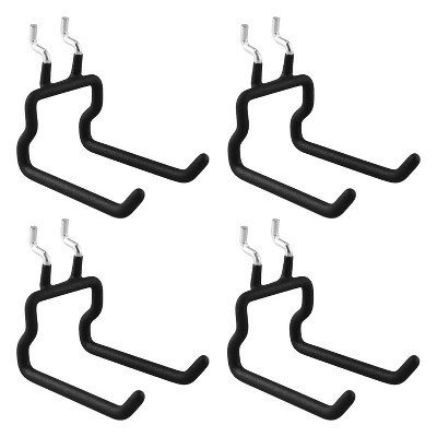 LunaLulinlk 4-Pack Pegboard Hooks, Black Hangers for Garage Retail Display Craft Organization