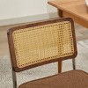 Mid Century Modern Dining Chairs Set of 2, Rattan Back and Chrome Cantilever Base, Upholstered Accent Chairs for Kitchen or Office-Tanpinhause - 4 of 4
