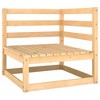 vidaXL Outdoor Corner Sofa - Solid Pinewood Patio Furniture with Gray Polyester Cushions and Durable Construction - 2 of 4