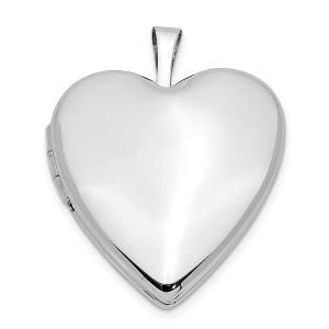 Black Bow Jewelry 14k White Gold Polished Heart Locket, 20mm - 1 of 4