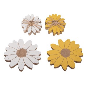 Transpac MDF Daisy Coasters Set of 4 Set of 2 Home Decorations Spring - 1 of 1
