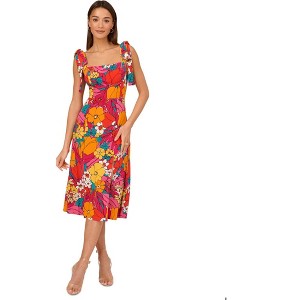 Adrianna Papell Womens Floral-Print Midi Dress - 1 of 1
