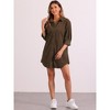 Allegra K Women's Button Up Long Sleeves Oversized Casual Tunic Corduroy Shirt - image 4 of 4