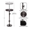 Kate and Laurel Engles Round Metal Drink Table, 10x10x30, Pewter - 2 of 4
