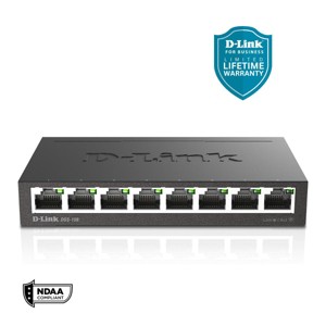 D-Link 8-Port Gigabit Unmanaged Switch, Plug and Play Fanless Metal Compact Desktop Design (DGS-108) - 1 of 4
