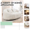 MOONMISS Giant Bean Bag Chair Couch, 57''W Oversized Bean Bag Sofa with Foam Filler, Lazy Loveseat Chair with 2 Pillows for Living Room - 4 of 4