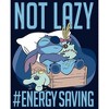 Men's Lilo & Stitch Not Lazy, Saving Energy Pull Over Hoodie - 2 of 4