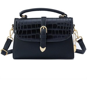 Trendy Crocodile Designer Leather Flap Top Handle Purses Shoulder Bag - 1 of 4