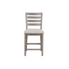 Wood & Polyester Ladderback Counter Side Dining Stool (Set of 2) with Cushioned Seat for Kitchen or Dining Area - 3 of 4