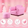 Costway  Kids Sofa Armrest Chair Couch Children Toddler Birthday Gift w/ Ottoman Pink - image 4 of 4