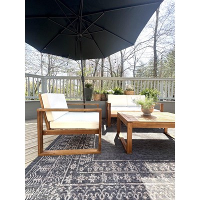 Herla 11ft Black Aluminum Auto Tilt Market Umbrella