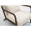PAGED Accent Chair with Wood Frame, Mid Century Modern Living Room Chairs with Waist Cushion, Reading Armchair for Living Room - 3 of 4