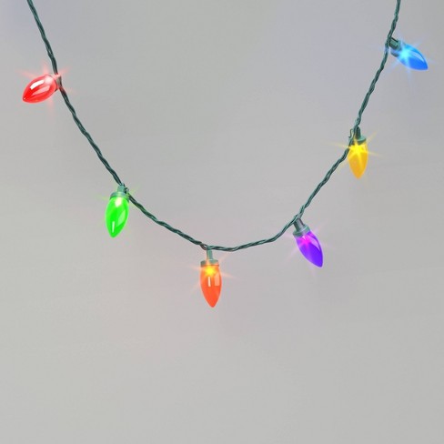 25ct LED C9 Classic Glow Indoor Outdoor Christmas String Lights Warm White  with Green Wire - Wondershop™