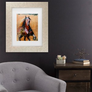 Trademark Fine Art Joarez Golden Horse Matted Framed Art - 1 of 4