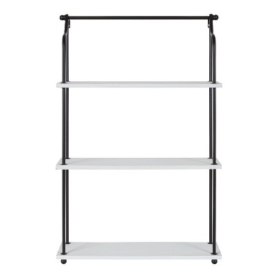 Walters White Wood and Metal 3-Tier Wall Shelf