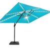 Sonkuki 11.5x9FT Outdoor Patio Solar LED Cantilever Umbrella Aluminium Pole w/Base, 360°Rotation and Canopy Angle Adjustment - 2 of 4