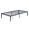 FurnitureR Twin Size Metal Bed Frame with Metal Slats, Heavy Duty Platform Mattress Foundation with Under Bed Storage, Non-Slip Support, Black - 2 of 4