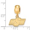 Black Bow Jewelry 14k Yellow Gold Plated Sterling Silver Oklahoma State Cowboys NCAA Bead Charm - 2 of 3