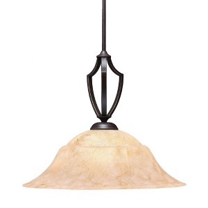 Toltec Lighting Zilo 1 - Light Pendant in  Dark Granite with 20" Italian Marble  Shade - 1 of 1