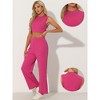 Allegra K Women's Sleeveless Crop Tank Top and Wide Leg Pants Casual 2 Pieces Tracksuit Set - 2 of 4