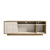 NicBex Modern TV Stand with Patterned Doors and Storage Media Console Entertainment Center for Living Room, Bedroom, Black, Oak - 3 of 4