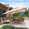 PURPLE LEAF 9/10/11/12ft Patio Umbrella with Base Outdoor Square Large Cantilever Umbrella Windproof Offset Heavy Duty Umbrella for Garden Deck Pool - 2 of 4