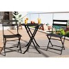 3 Piece Patio Set,Folding Patio Table and Chairs, Folding Outdoor Patio Furniture Sets,Weather Resistant Conversation Set for Yard Garden - 3 of 4