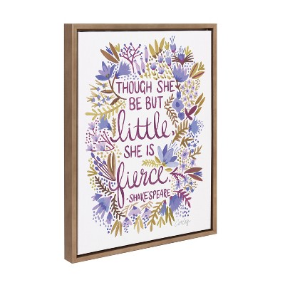 Gold Framed Canvas with Botanical Quote for Kids Nursery
