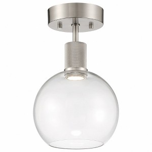 Access Lighting Port Nine 1 - Light Flush Mount in  Brushed Steel - 1 of 4