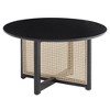 Sapphtopaz Round Dining Table 31.5" Solid Wood and Rattan Workmanship Dinette Table Kitchen Table - 2 of 4
