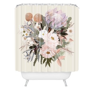 Iveta Abolina Antonia Shower Curtain Green - Deny Designs: Botanical Pattern, Microfiber, Machine Washable - 1 of 4