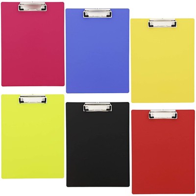 6x Neon Plastic Clipboard Large Heavy Duty 9"x12" for Teacher Nurse Industrial