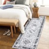 Washable Vintage Rug Non Slip Low Pile Rug Soft Throw Floor Cover Retro Medallion Foldable Indoor Carpet for Living Room Bedroom - 4 of 4