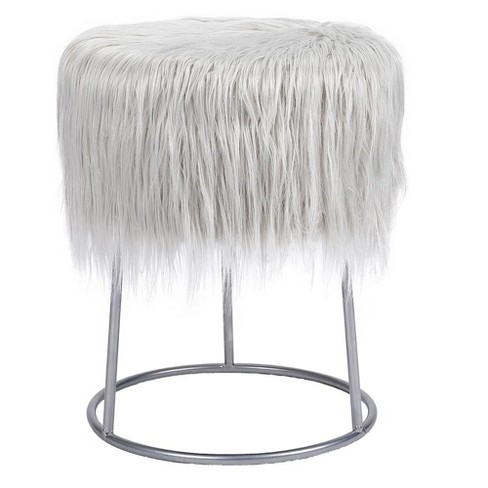 Grey fluffy online stool