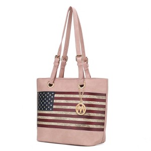MKF Collection Vera Vegan Leather Patriotic Flag Pattern Women’s Tote Bag by Mia K - 1 of 4