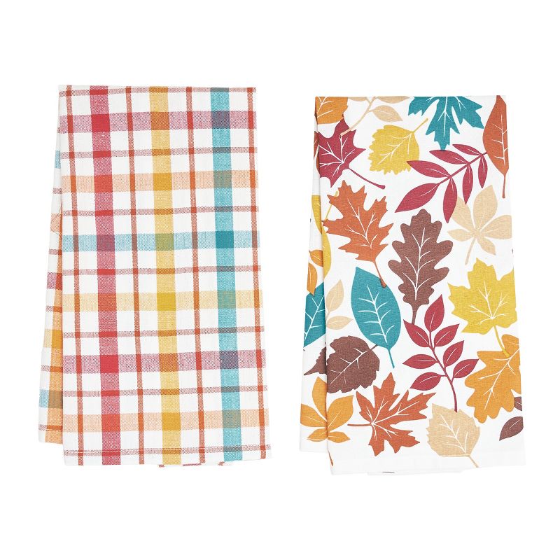 C&F Home Fall Leaves & Plaid Printed & Woven Kitchen Towel Set of 2, 3 of 8