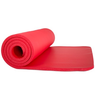 SportQ Solid Rectangular Yoga Mat With Carry Bag 60 × 22.9 Cm - Red