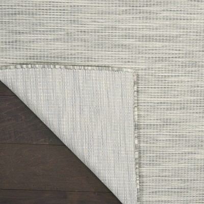 Light Grey Synthetic Flat Woven Runner Rug 2'2" x 10'