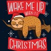 Men's Design By Humans Christmas sloth By ArtStyleAlice T-Shirt - 2 of 4