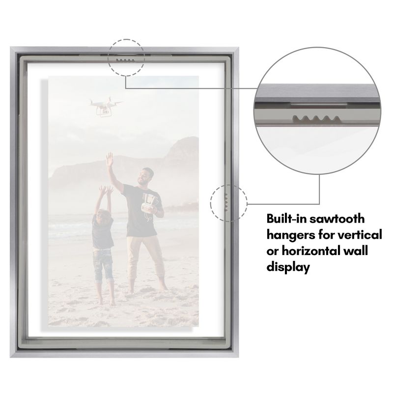 Americanflat Floating Aluminum & Plexiglass Picture Frame, 5 of 9