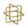 HomeRoots 6" Gold Metal Abstract Hand Painted Sculpture - 4 of 4