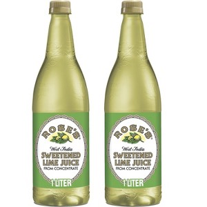 Rose’s Sweetened Lime Juice 2 Pack 1 Liter Bottle, | Perfect for Cocktails, Beverages, and Mixers - 1 of 4
