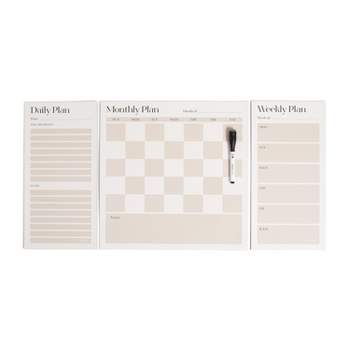 U Brands Vinyl Magnetic Planner Value Pack Checkerboard