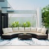 CAVINAS Patio Sectional Furniture Set, All-Weather Outdoor Sofa Set Half-Moon Tempered Glass Tabletop Patio Table for Backyard - 3 of 4