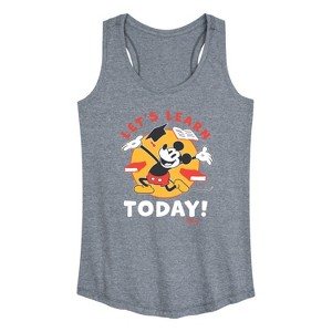 Women's Disney Lets Learn Today Graphic Racerback Tank - Heather Grey - 2 X-Large - 1 of 4