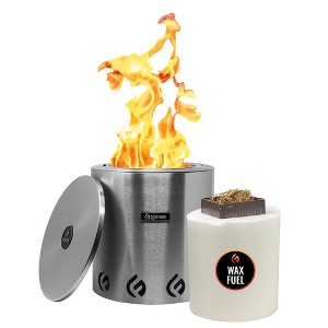 El Campo Portable Wax-Burning Fire Pit – Clean-Burning, No-Wood Fuel with 8-Hour Wax Refill – Compact and Durable for Camping, Travel, and Outdoor Use - 1 of 4