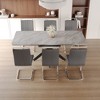 7-Piece Extendable Dining Set with Rectangle Kitchen Table and 6 C-shaped Tube Armless Chairs - 3 of 4