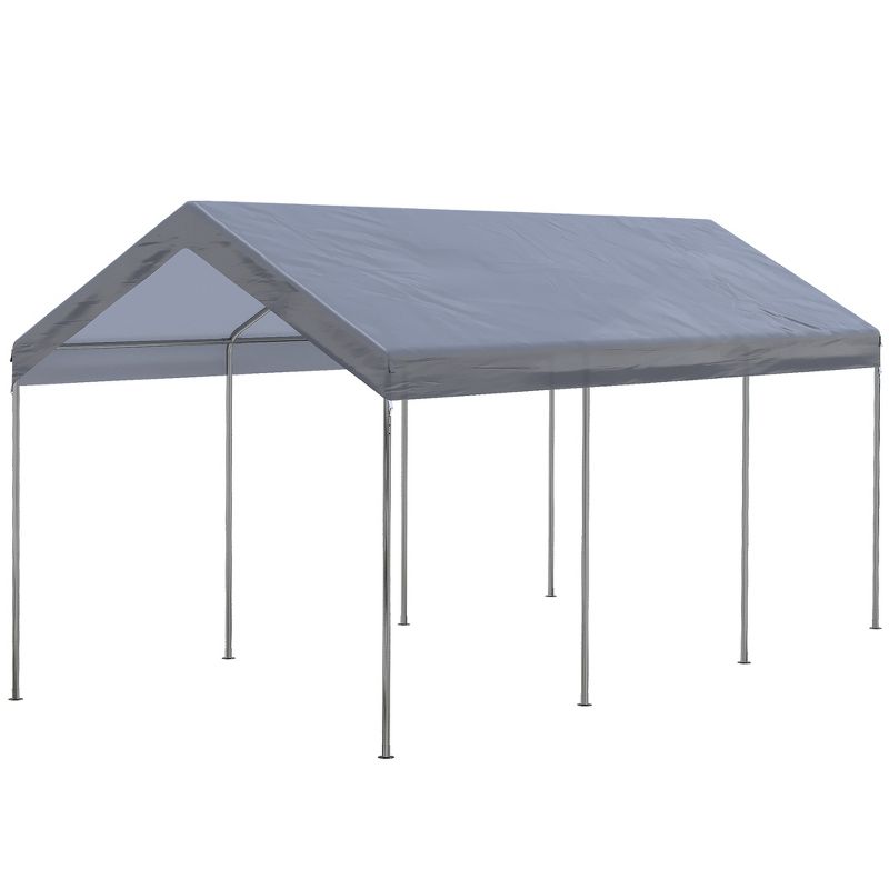 Outsunny 10' x 20' Carport, Portable Garage & Patio Canopy Tent, Adjustable Height, Anti-UV Cover for Car, Truck, Boat, Catering, Wedding, 4 of 7